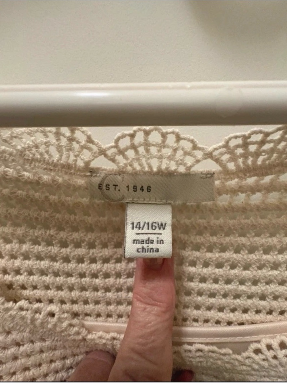 Cream/ivory Crochet Knit Bell-Sleeve Dress - Picture 4 of 5
